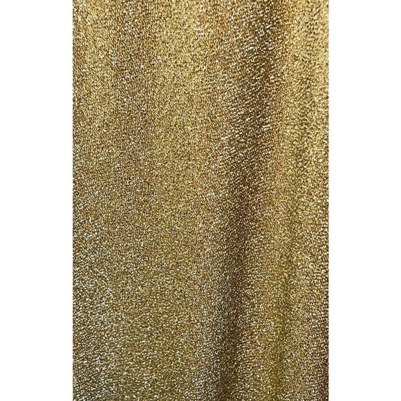 Sparkle City Wide Leg Pants Womens Large Gold Glittery Flares Stretch Festival - Picture 4 of 5